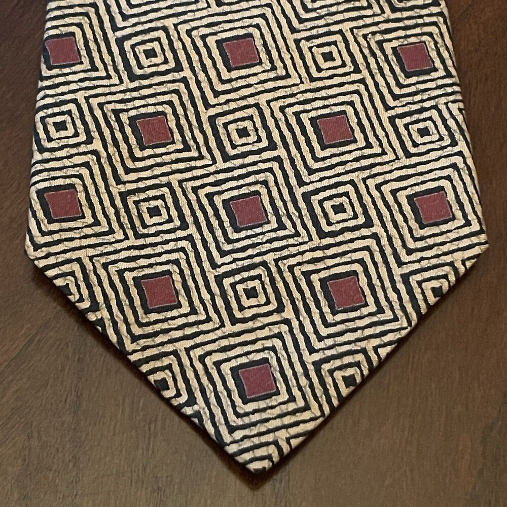 Vintage Jim Thompson Gold Burgundy Men’s Neck Tie